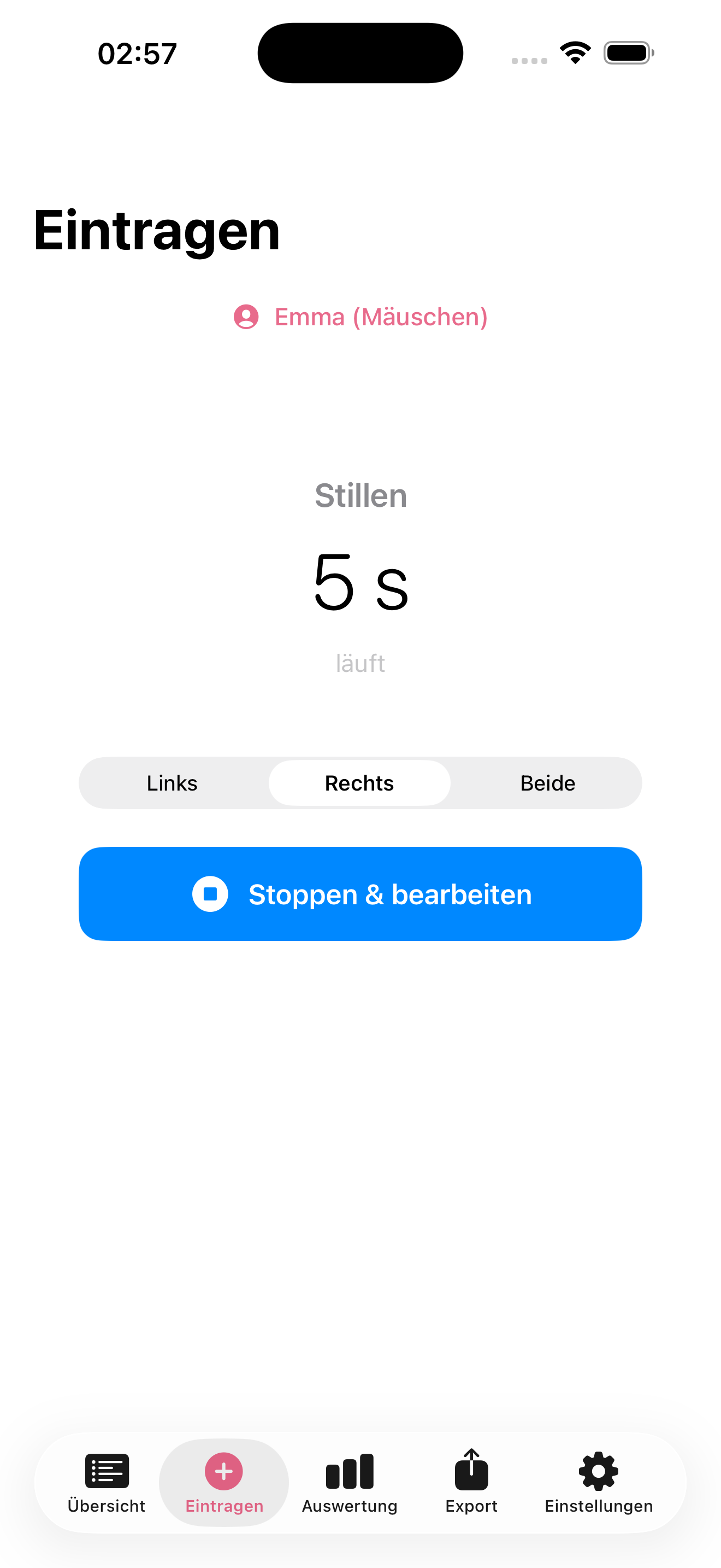 StillZeit Stoppen – Details erfassen