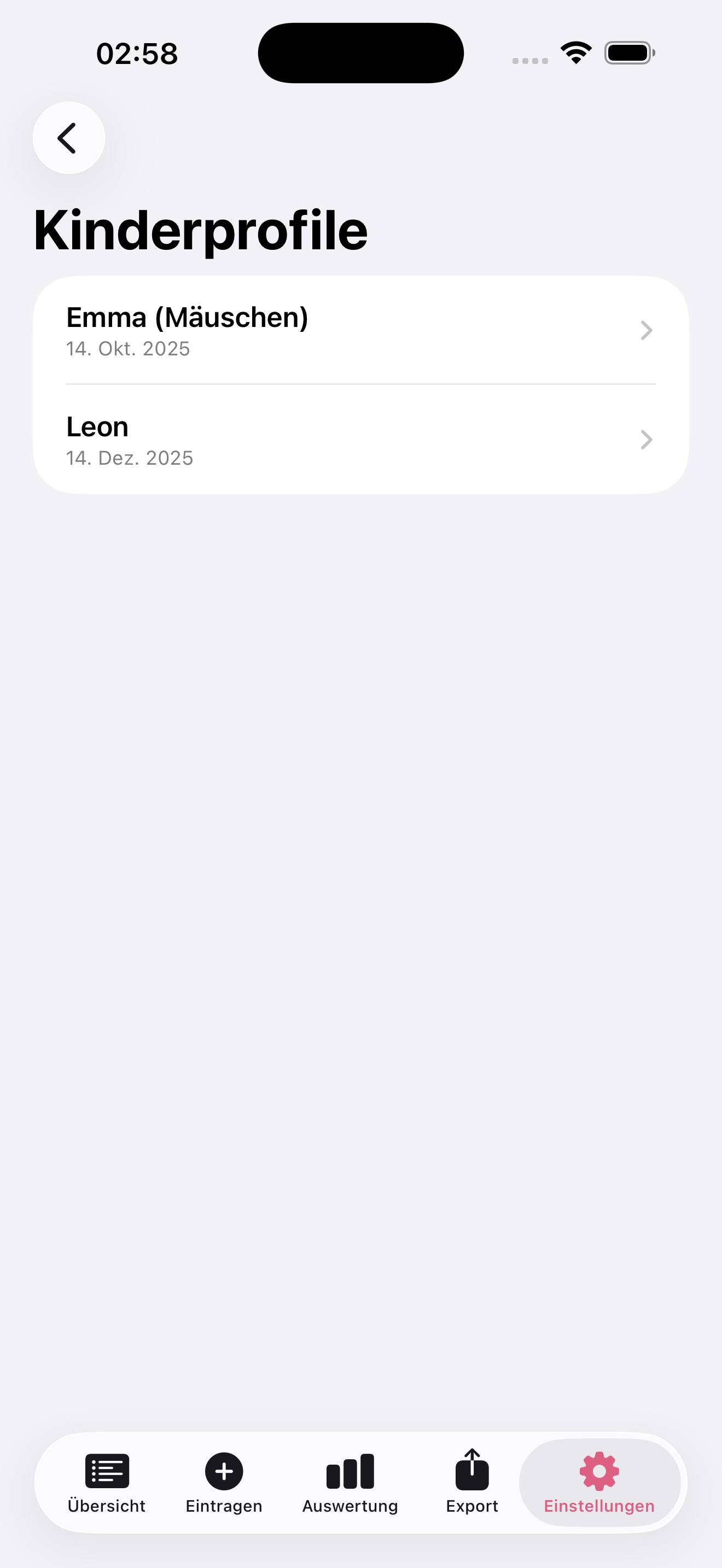 StillZeit Kinderprofile